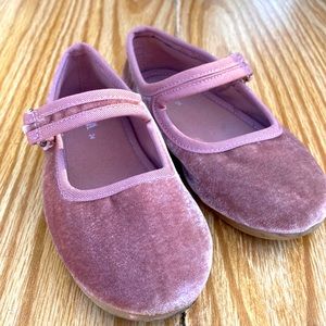 Zara pink velvet ballerinas